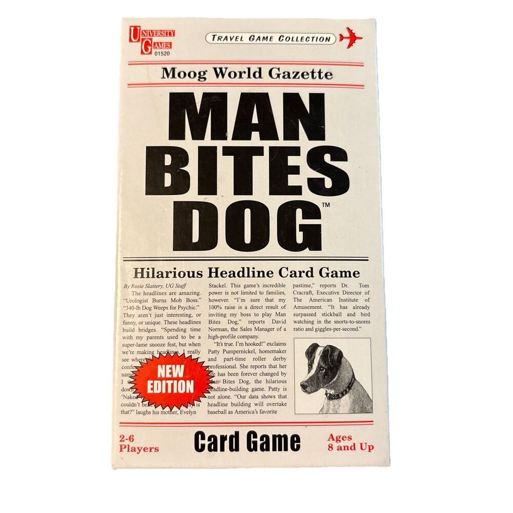 Man Bites Dog Card Game By University Games 101 Cards Instructions Original Box